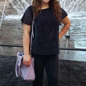 LOFT polka dot blouse xl